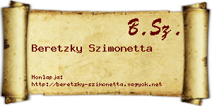 Beretzky Szimonetta névjegykártya